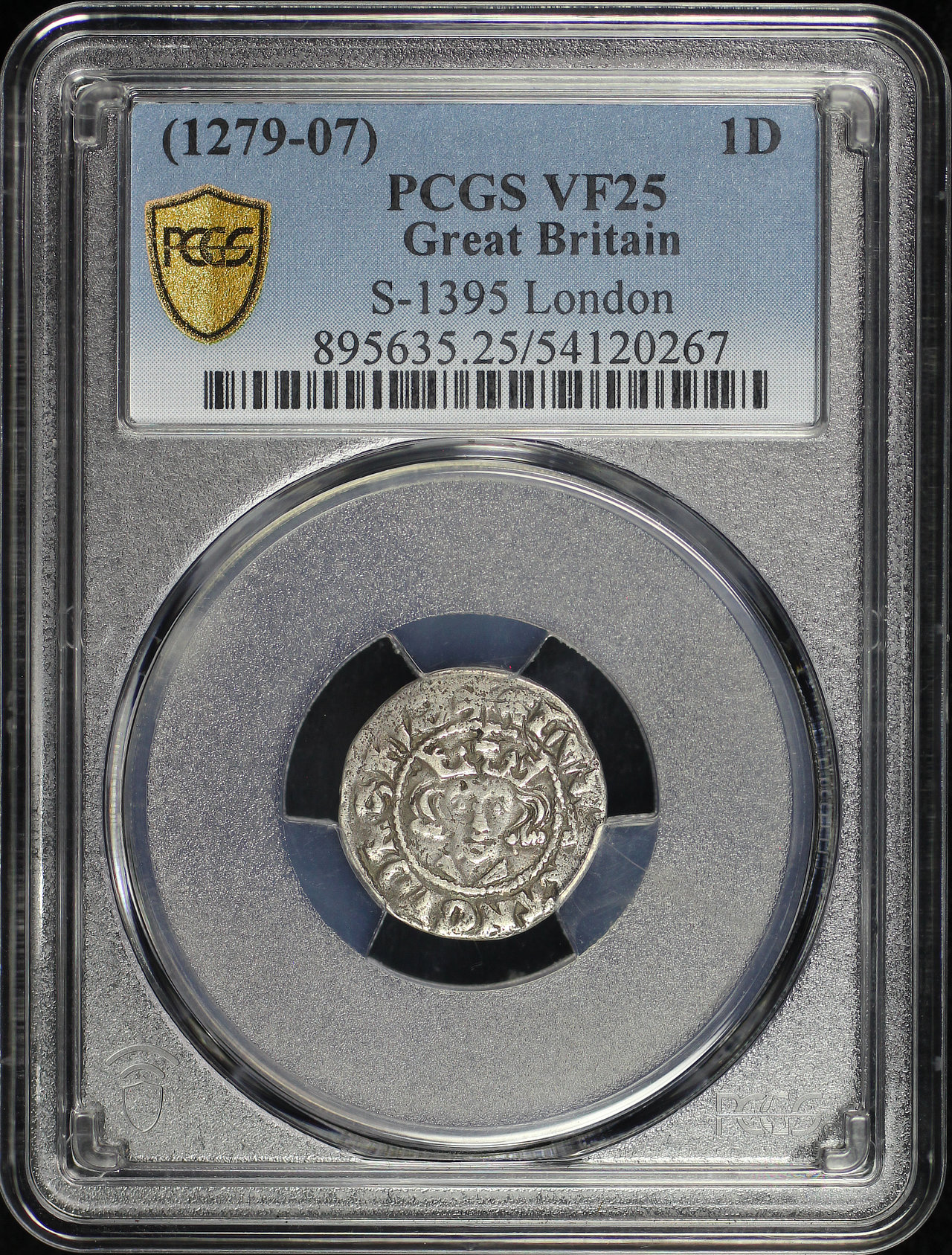 Obverse of this (1279-07) Great Britain Silver 1 Penny S-1395 London PCGS VF-25