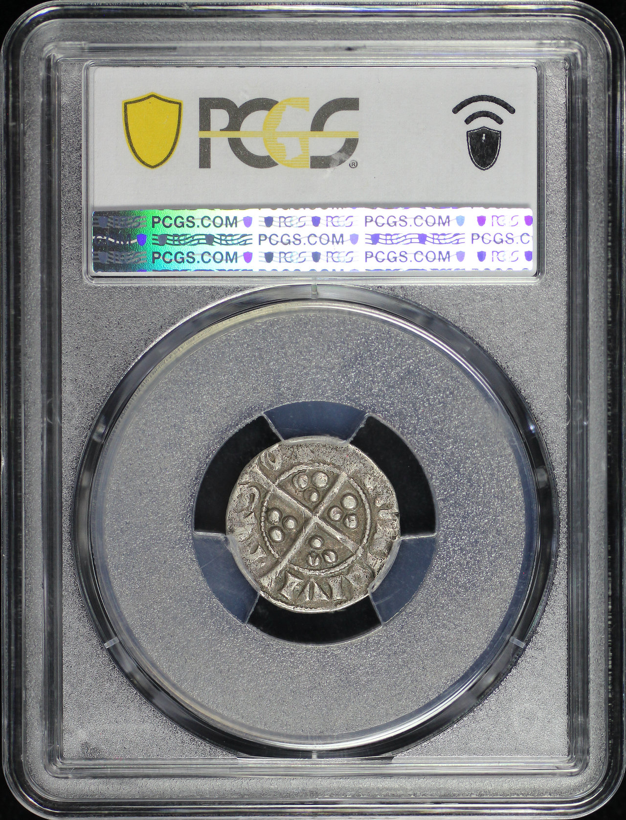Reverse of this (1279-07) Great Britain Silver 1 Penny S-1395 London PCGS VF-25
