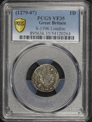 Obverse of this (1279-07) Great Britain London Silver 1 Penny S-1396 PCGS VF-35