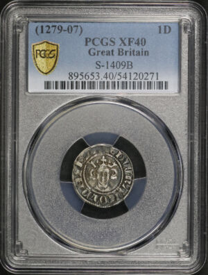 Obverse of this (1279-07) Great Britain Silver Penny S-1409B PCGS XF-40