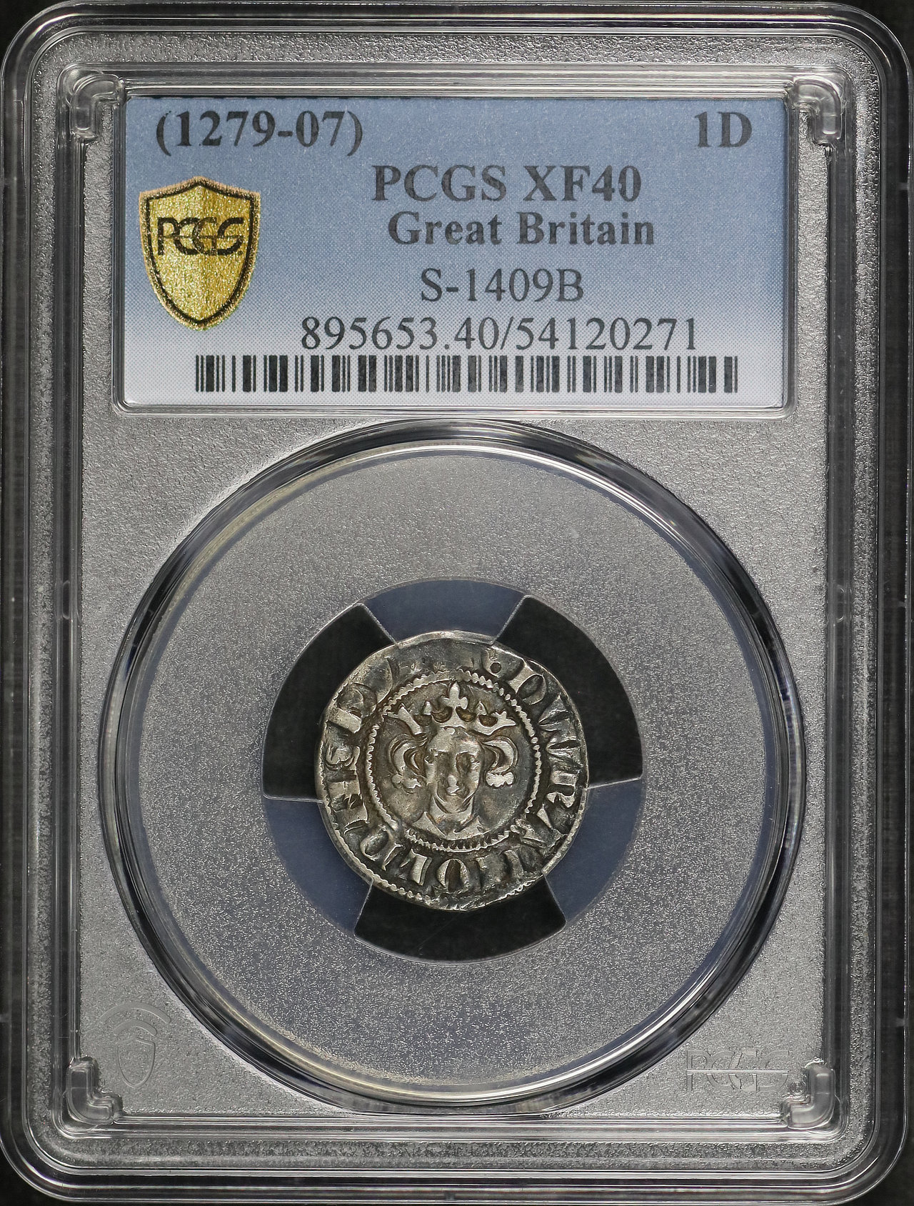 Obverse of this (1279-07) Great Britain Silver Penny S-1409B PCGS XF-40
