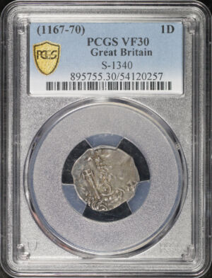 Obverse of this (1167-70) Great Britain Silver Penny S-1340 PCGS VF-30
