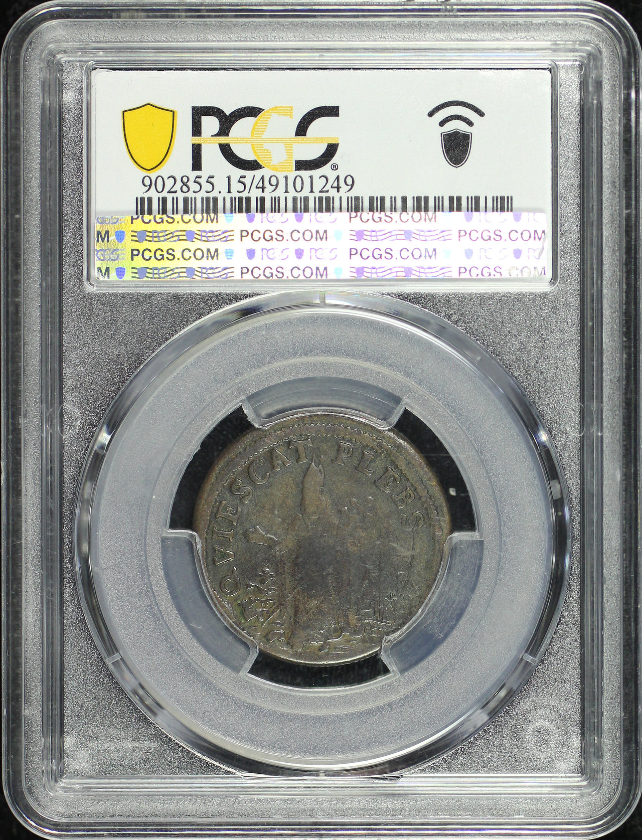 Reverse of this 1670s Saint Patrick Martin 8a.1-Ba.3 NJ 1/4P PCGS F-15 BN