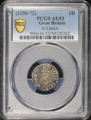 Obverse of this (1250-72) Great Britain Silver Penny S-1364A PCGS AU-53