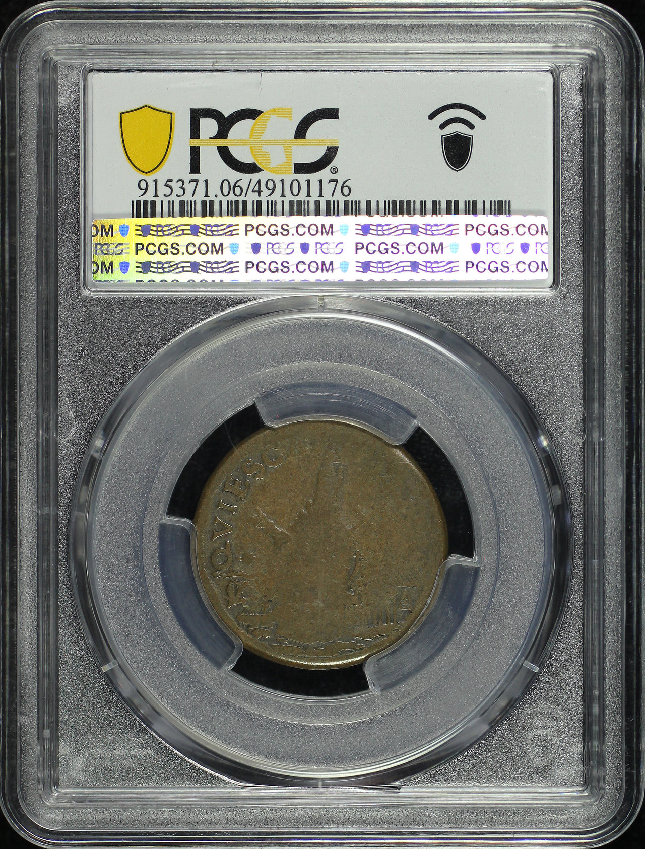 Reverse of this 1670s Saint Patrick Martin 3g.5-Fc.20 NJ 1/4P PCGS G-06 BN Sydney F. Martin Collection