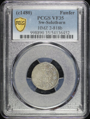Obverse of this (c.1480) Solothurn, Switzerland HMZ 2-818b Funfer PCGS VF-35