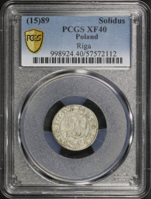Obverse of this (15)89 Poland Solidus Riga PCGS XF-40