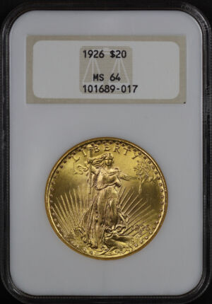 Obverse of this 1926 St. Gaudens $20 NGC MS-64