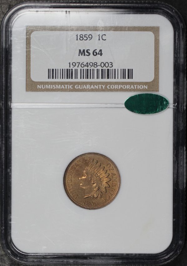 Obverse of this 1859 Indian Cent NGC MS-64 CAC