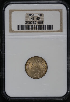 Obverse of this 1861 Indian Cent NGC MS-65