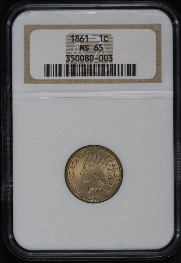 Obverse of this 1861 Indian Cent NGC MS-65