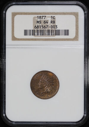 Obverse of this 1877 Indian Cent NGC MS-64 RB