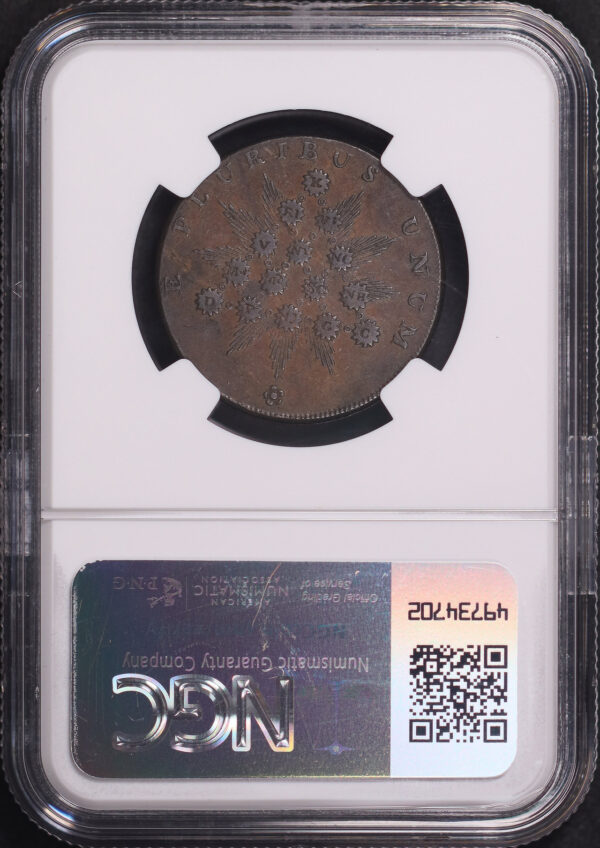 Reverse of this c.1792 Plain Edge  Token NGC XF-45 BN