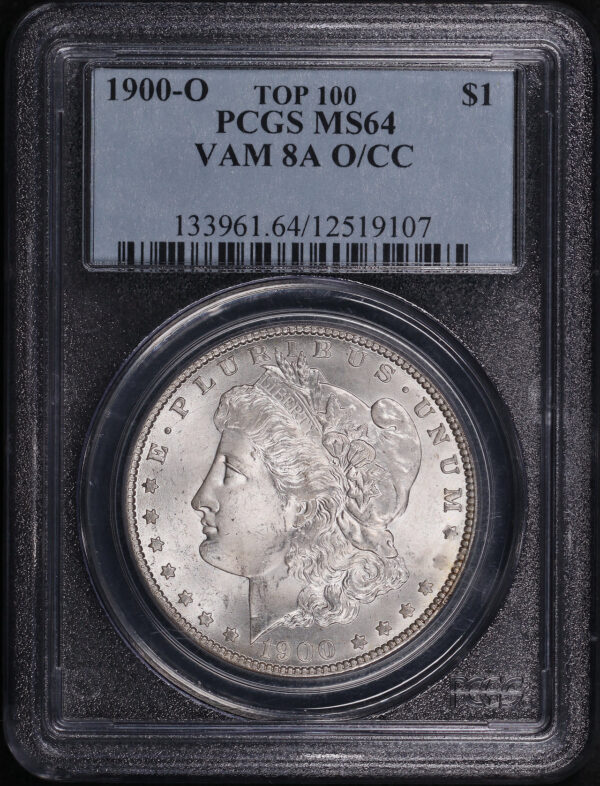 Obverse of this 1900-O/CC Morgan Dollar VAM-8A PCGS MS-64