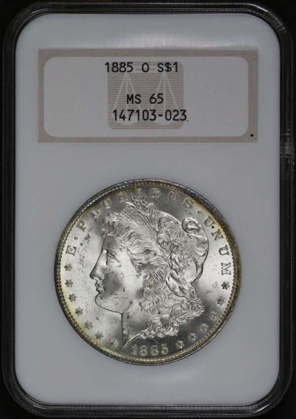 Reverse of this 1885-O Morgan Dollar NGC MS-65