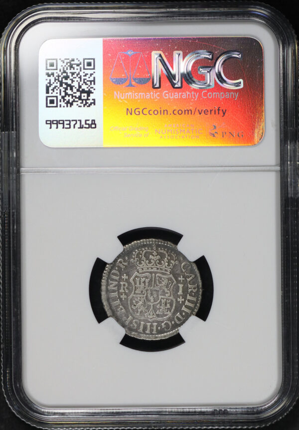 Reverse of this 1770-Mo M Mexico Real NGC VF Details Cleaned 