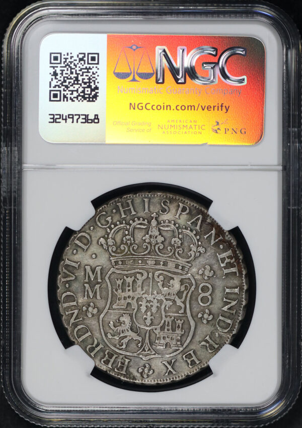 Reverse of this 1759 Mo Mm Mexico  8R NGC XF-