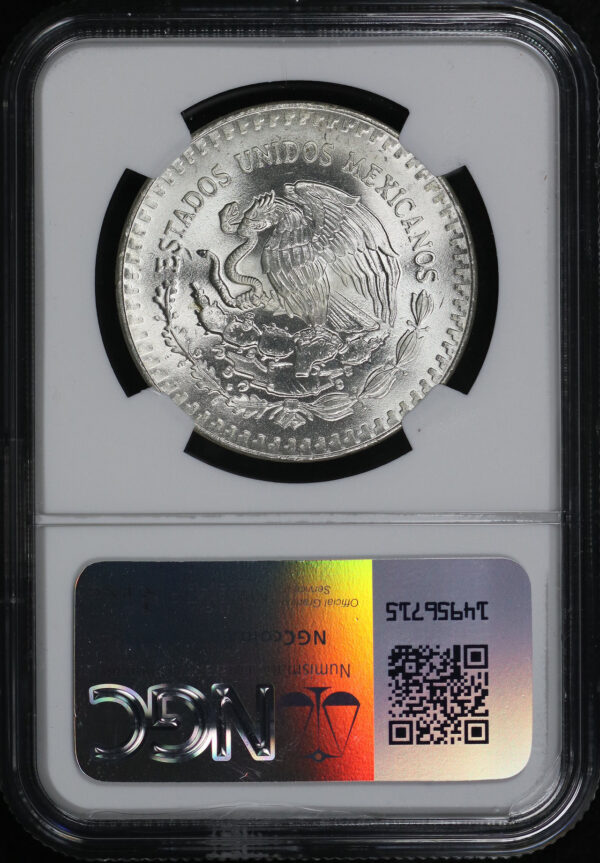 1984-Mo Mexico Silver Libertad Onza NGC MS-66 Angel Of Independence Label - Image 2