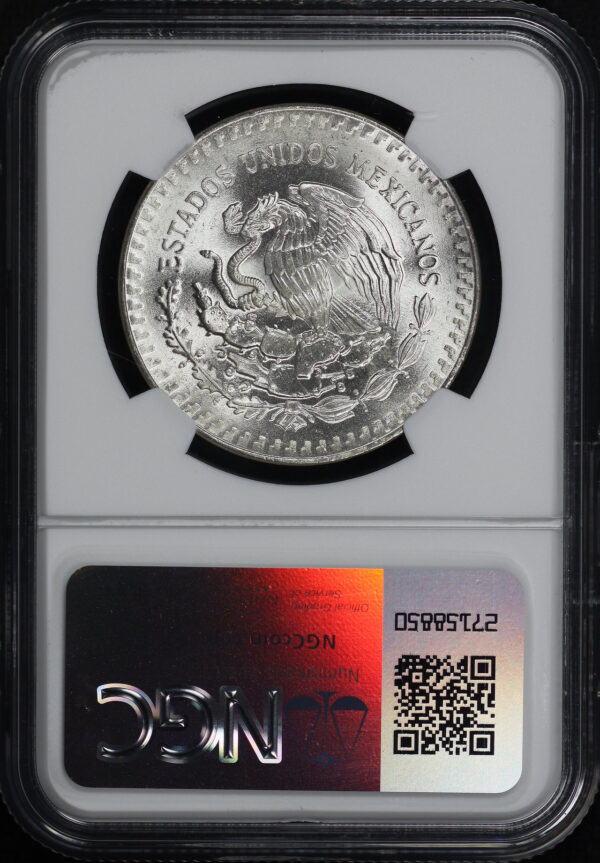 Reverse of this 1984 Mo Mexico Silver Libertad Onza NGC MS-68 
