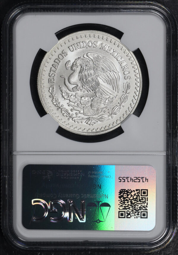 Reverse of this 1993 Mo Mexico  1Onza Silver NGC MS-69