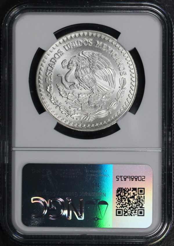 Reverse of this 1993 Mo Mexico  1 Onza Silver NGC MS-69