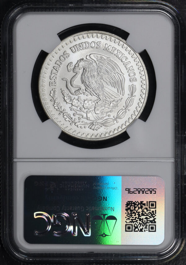 Reverse of this 1993 Mo Mexico  1 Onza Silver NGC MS-69