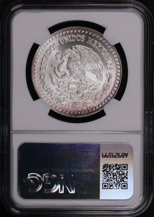 Reverse of this 1995Mo Mexico Silver Libertad Onza NGC MS-68