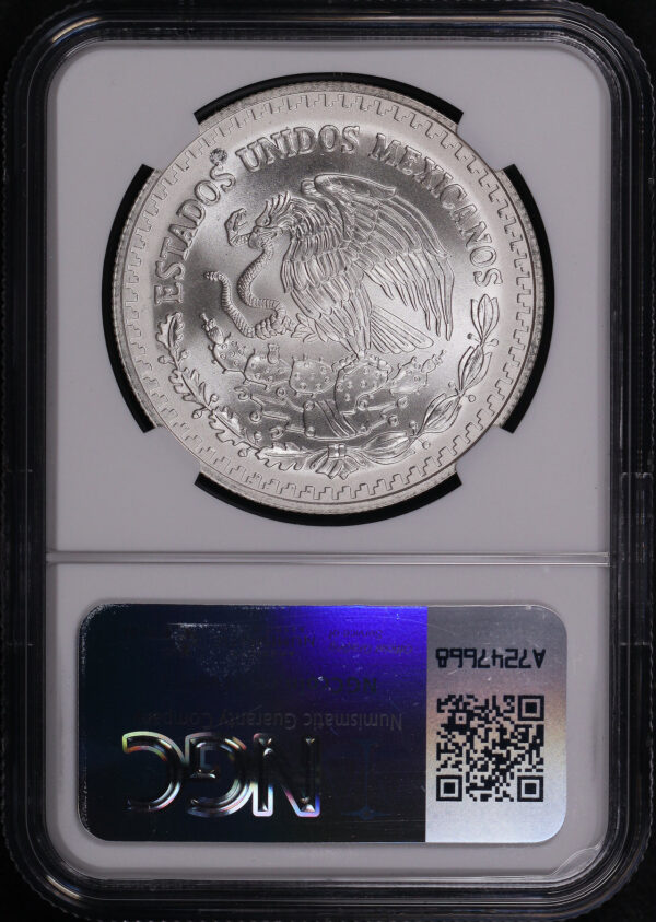 Reverse of this 1997Mo Mexico Silver Libertad Onza NGC MS-69