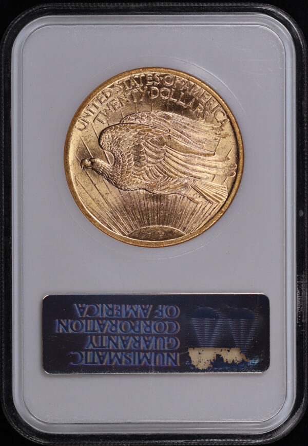 Reverse of this 1907 St. Gaudens $20 NGC MS-63 Old Fatty Holder