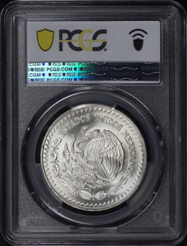 Reverse of this 1994-Mo Mexico Silver Libertad Onza PCGS MS-68