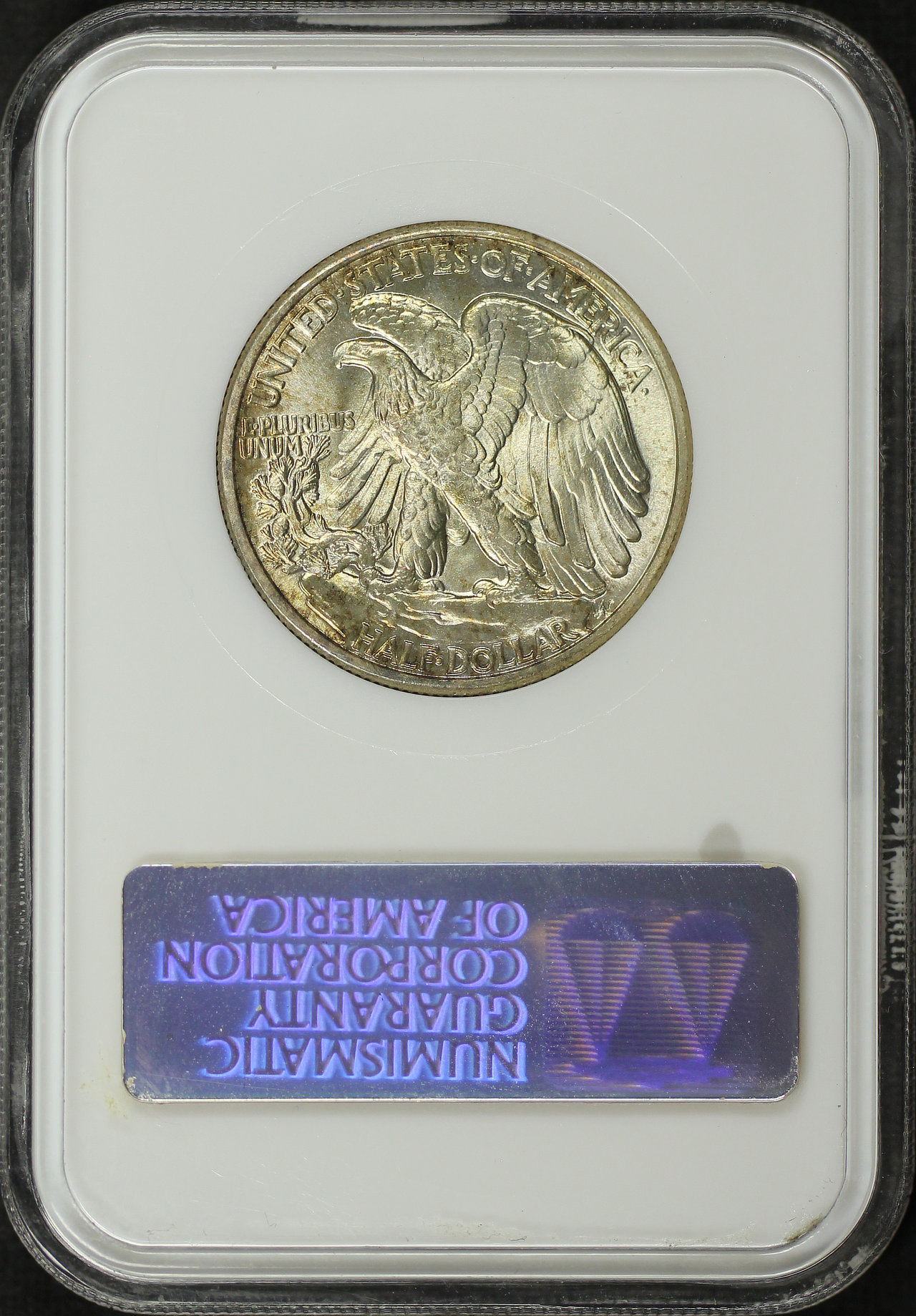 Reverse of this 1941 Walking Liberty Half Dollar NGC MS-65 Old Fatty Holder