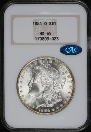 Obverse of this 1884-O Morgan Dollar NGC MS-65 CAC