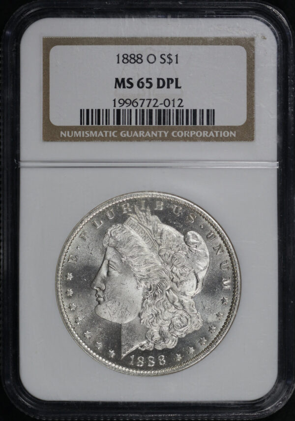 Obverse of this 1888-O Morgan Dollar NGC MS-65 DMPL