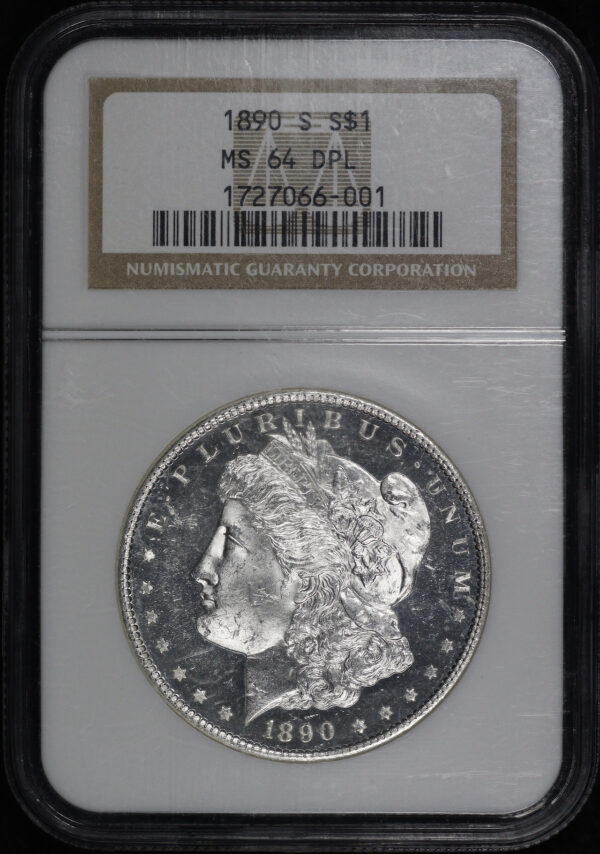 Obverse of this 1890-S Morgan Dollar NGC MS-64 DPL