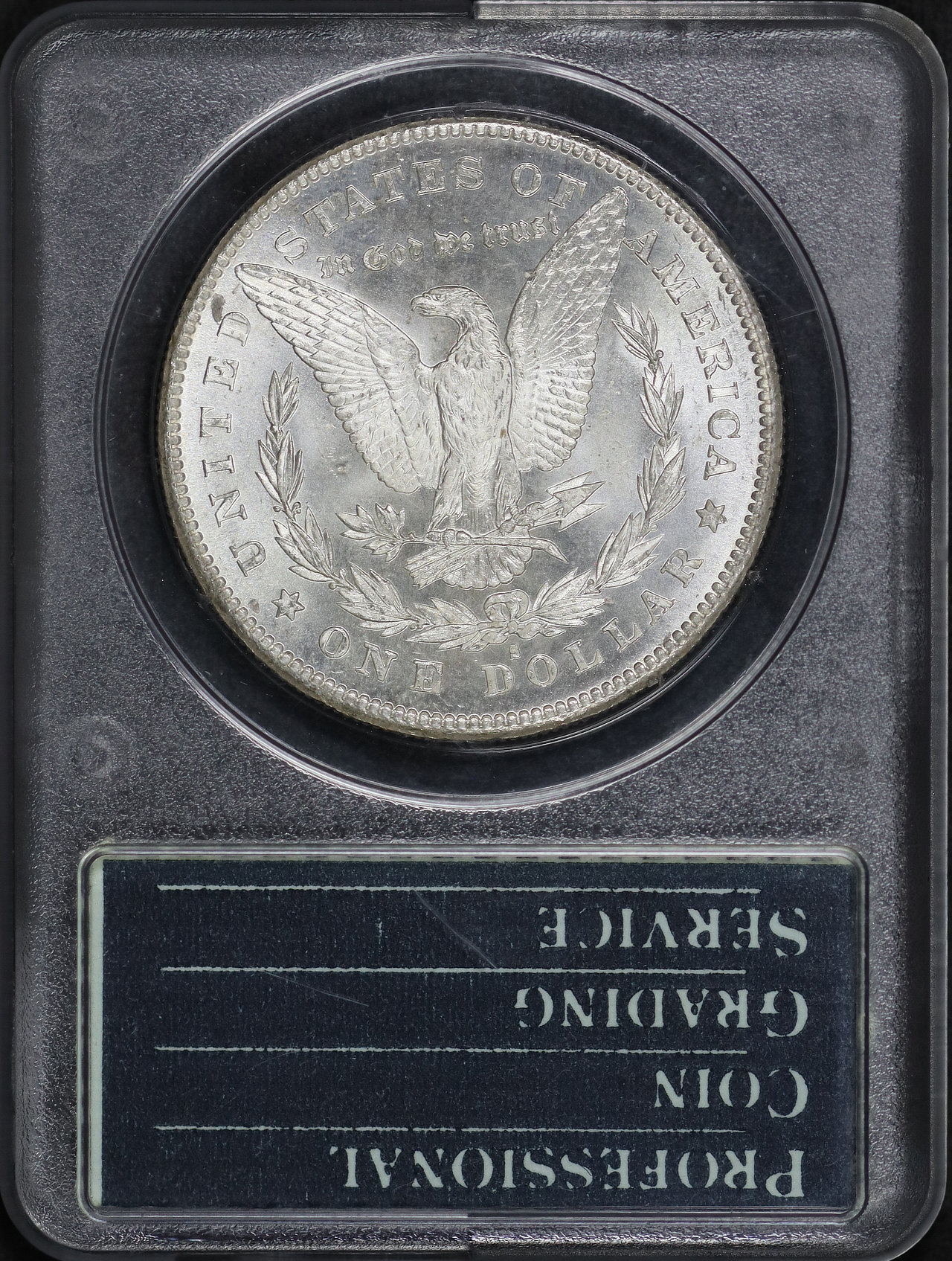 Reverse of this 1878-S Morgan Dollar PCGS MS-63 Old Green Rattler Holder