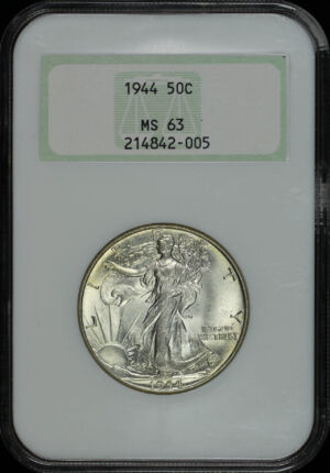Obverse of this 1944 Walking Liberty Half Dollar NGC MS-63 Old Fatty Older