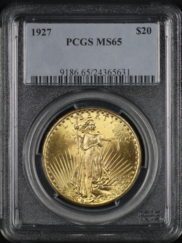 Obverse of this 1927 St. Gaudens $20 PCGS MS-65