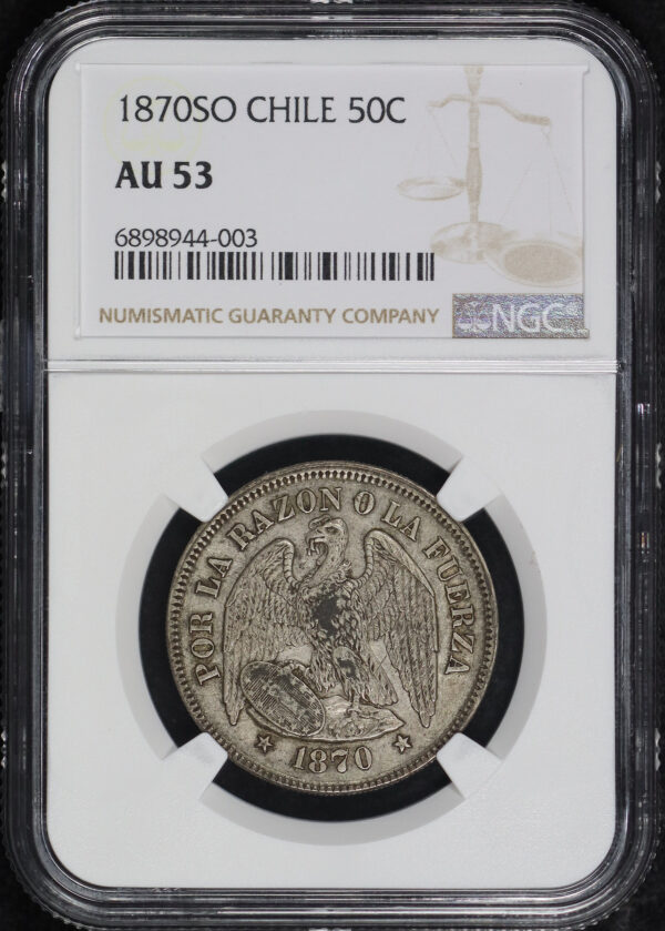Obverse of this 1870 So Chile  NGC AU-53
