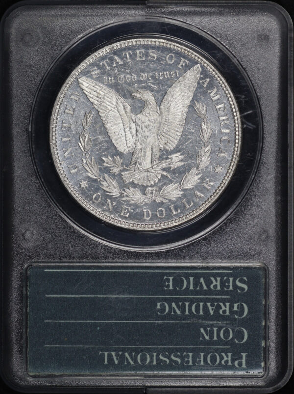 Reverse of this 1883 Morgan Dollar PCGS MS-61 DMPL Old Green Rattle Holder