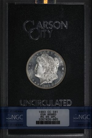 Obverse of this 1883-CC Morgan Dollar NGC MS-65 DMPL GSA Hard Pack With Box