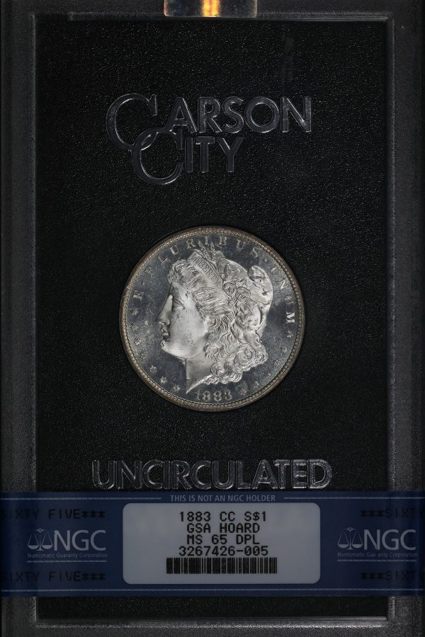 Obverse of this 1883-CC Morgan Dollar NGC MS-65 DMPL GSA Hard Pack With Box