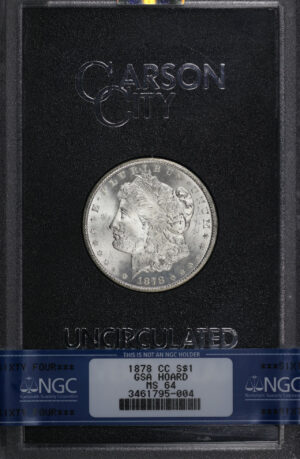 Obverse of this 1878-CC Morgan Dollar NGC MS-64 GSA Hard Pack With Box