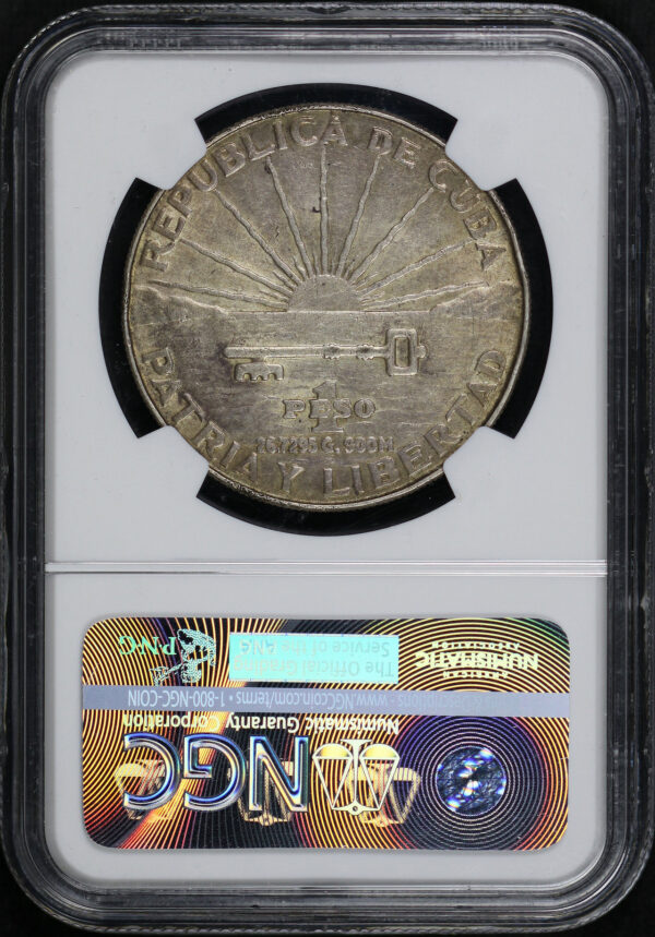 Reverse of this 1953 Cuba  PESO NGC AU-53