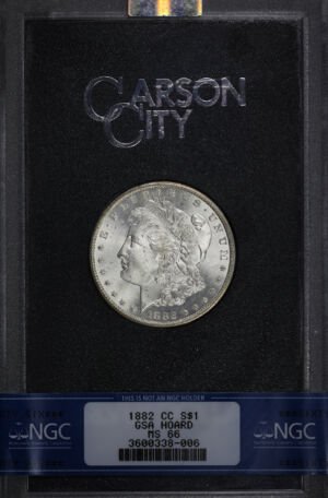 Obverse of this 1882-CC Morgan Dollar NGC MS-66 GSA Hard Pack With Box