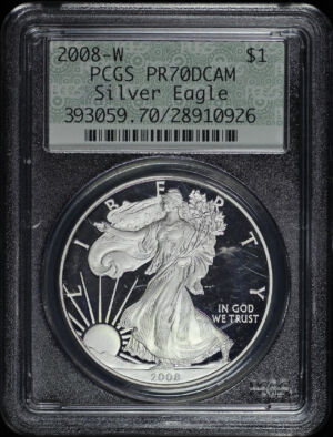 Obverse of this 2008-W Silver Eagle PCGS PR-70 DCAM