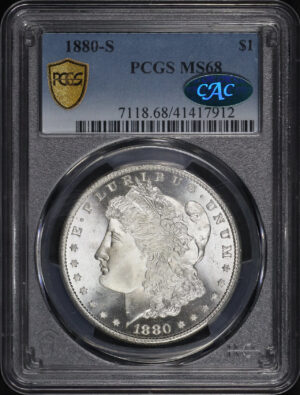 Obverse of this 1880-S Morgan Dollar PCGS MS-68 CAC