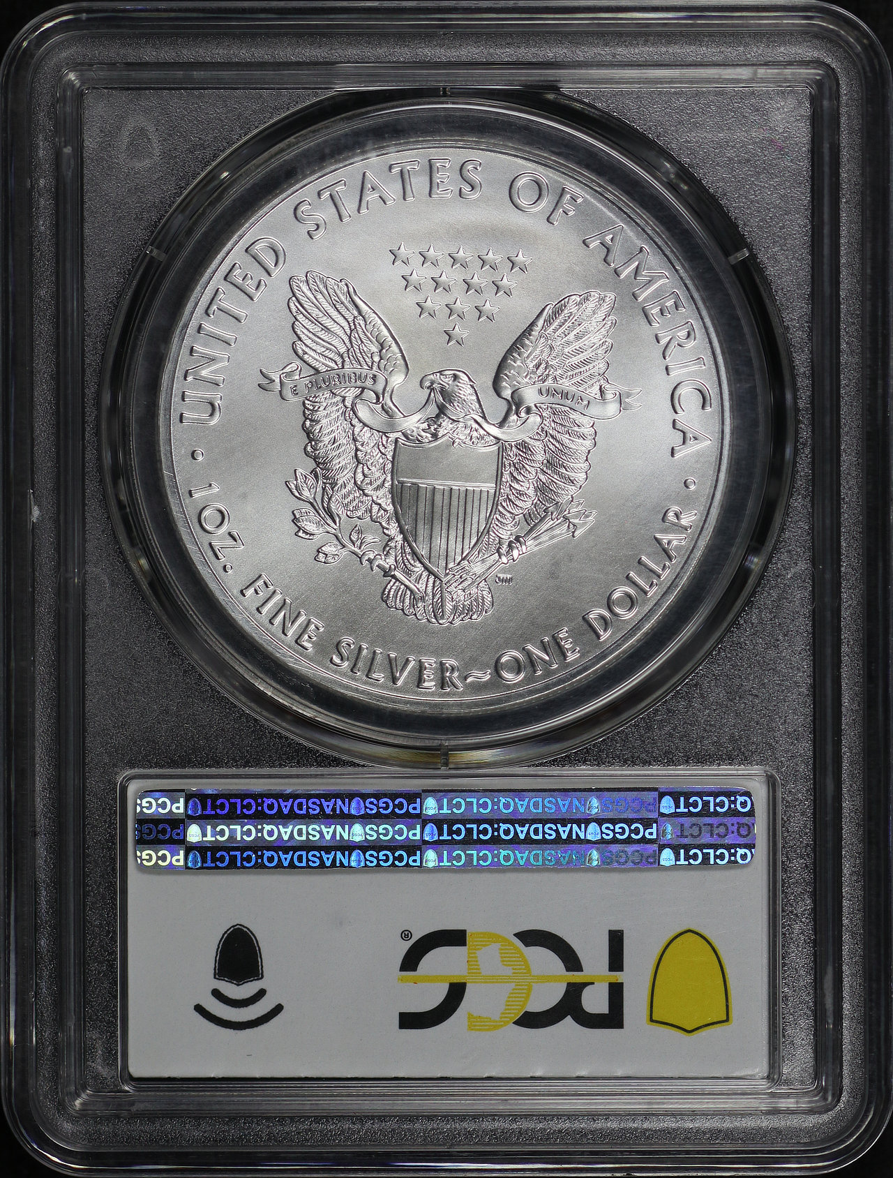 Reverse of this 2021-(P) Silver Eagle Type 1 Emergency Issue PCGS MS-70 First Day of Issue Struck At Philadelphia