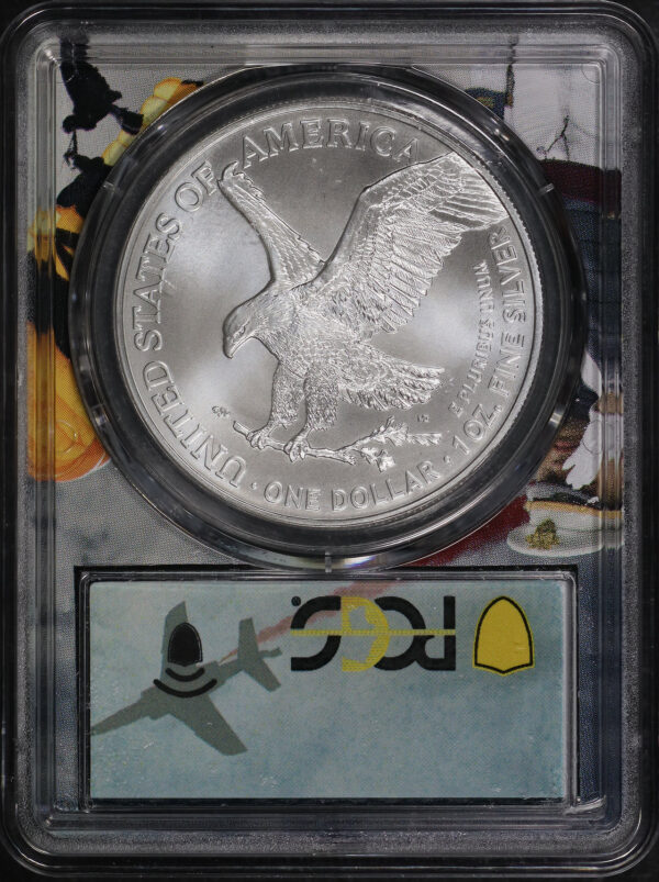 Reverse of this 2021 Silver Eagle Type 2 PCGS MS-70 First Day Issue West Point Core