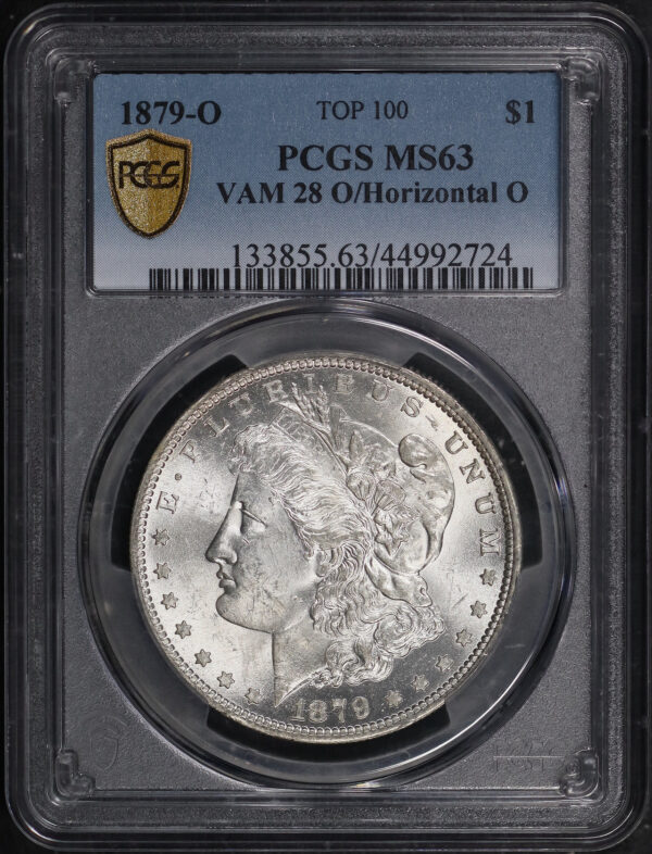 Obverse of this 1879-O/Horizontal O Morgan Dollar VAM 28 PCGS MS-63