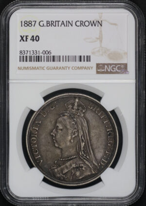 Obverse of this 1887 G. Britain Crown NGC XF-40